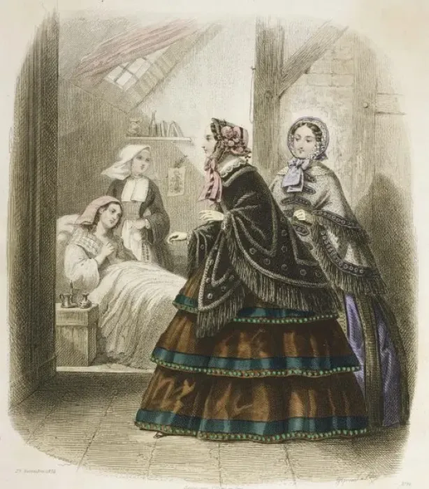 Framed Print : A Charity Visit 1854 Framed Print : A Charity Visit 1854