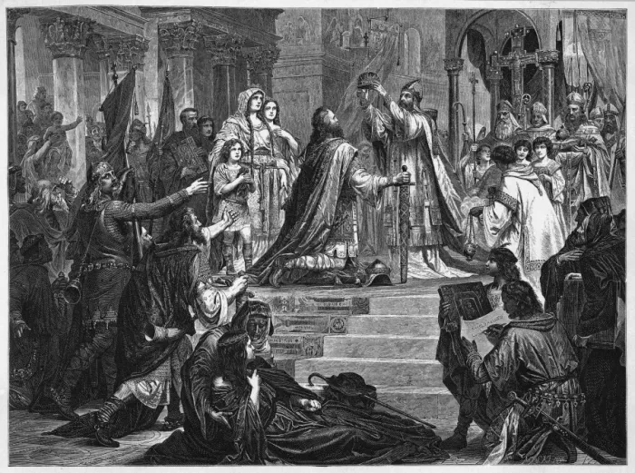 Framed Print : Charlemagne Crowned Framed Print : Charlemagne Crowned