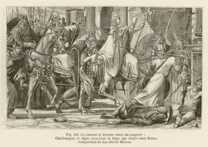 Framed Print : Charlemagne Escorts Pope Framed Print : Charlemagne Escorts Pope