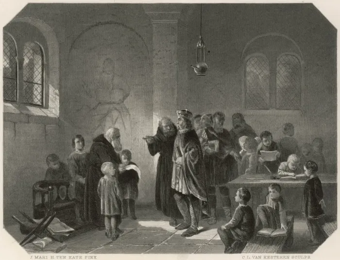 Framed Print : Charlemagne at School Framed Print : Charlemagne at School