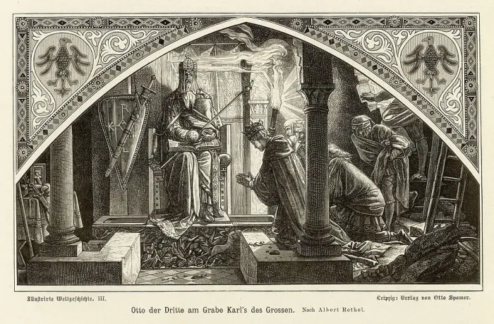 Framed Print : Charlemagne Tomb Death Tombs Circa 1000 Emperor Framed Print : Charlemagne Tomb Death Tombs Circa 1000 Emperor
