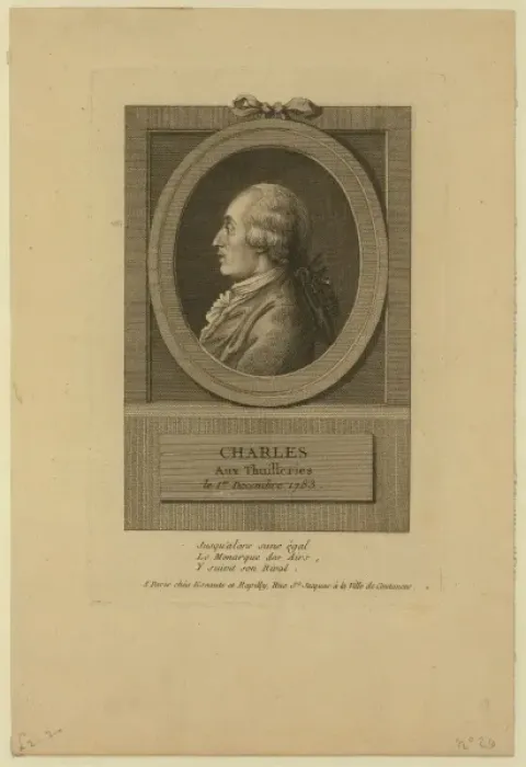 Framed Print : Charles aux Thuilleries i. e. Tuileries le 1er decembre 1783 Framed Print : Charles aux Thuilleries i. e. Tuileries le 1er decembre 1783