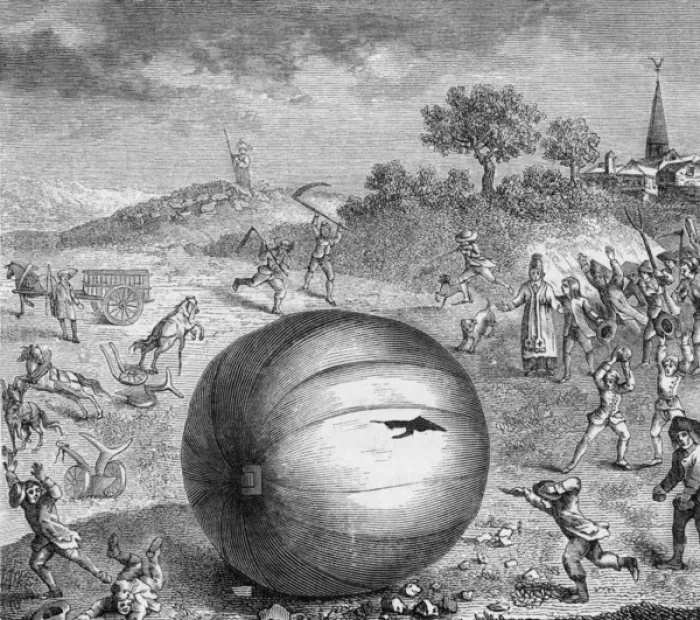 Framed Print : Charles Balloon Lands Framed Print : Charles Balloon Lands