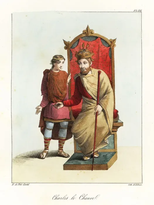 Framed Print : Charles ΙΙ, or Charles the Bald, Carolingian dynasty Framed Print : Charles ΙΙ, or Charles the Bald, Carolingian dynasty