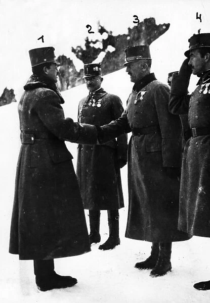 Charles I of Austria visiting troops, Predazzo, WW1
