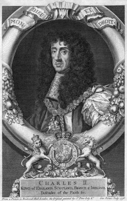 Framed Print : Charles II (Vertue Eng. ) Framed Print : Charles II (Vertue Eng. )