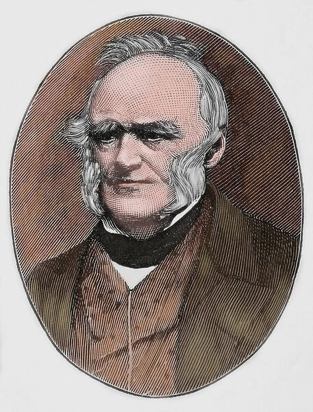 Charles Lyell (1797-1875). Engraving. Colored