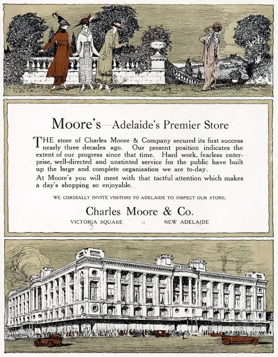 Framed Print : Charles Moore & Co Advertisement Framed Print : Charles Moore & Co Advertisement