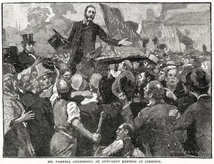 Framed Print : Charles Parnell at a Anti Rent Meeting 1879 Framed Print : Charles Parnell at a Anti Rent Meeting 1879