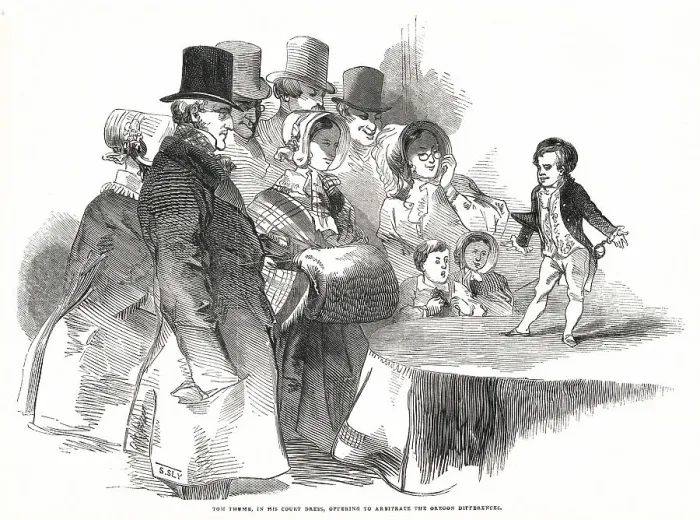 Framed Print : Charles Sherwood Stratton known by everyone as General Tom Thumb (1838 - 1883), American dwarf, who achieved great fame. Wearing court dress, appearing at the Egyptian Hall in Piccadilly