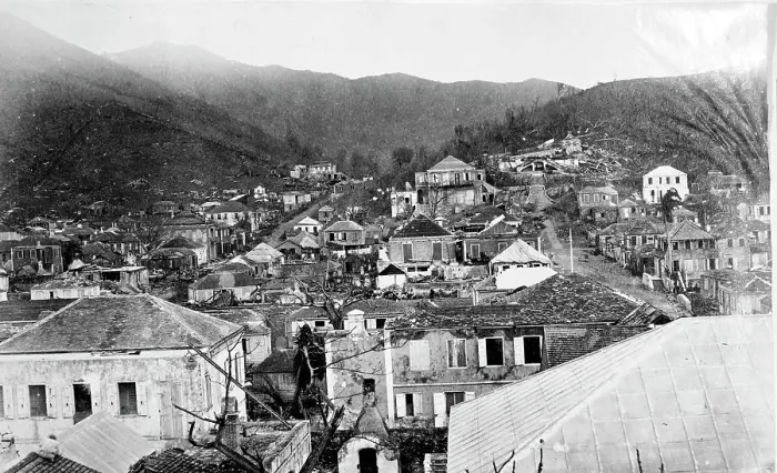 Framed Print : Charlotte Amalia, St. Thomas, West Indies after a hurricane Framed Print : Charlotte Amalia, St. Thomas, West Indies after a hurricane