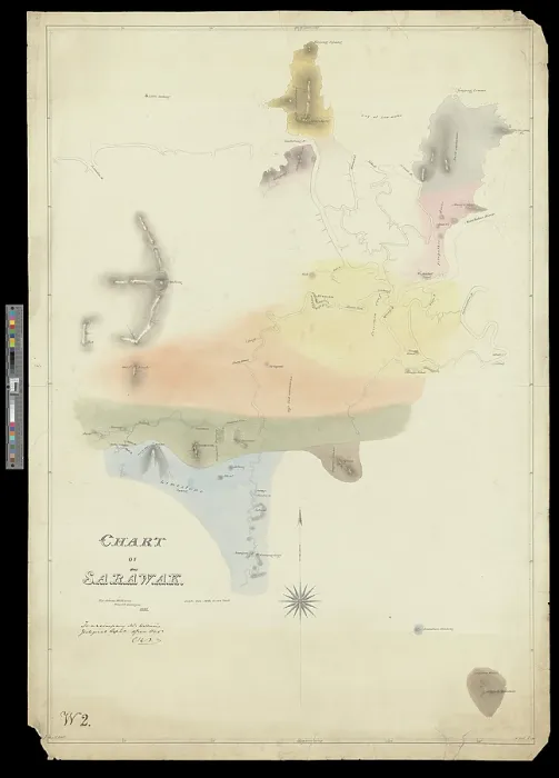 Framed Print : Chart of Sarawak, Borneo (1846) Framed Print : Chart of Sarawak, Borneo (1846)