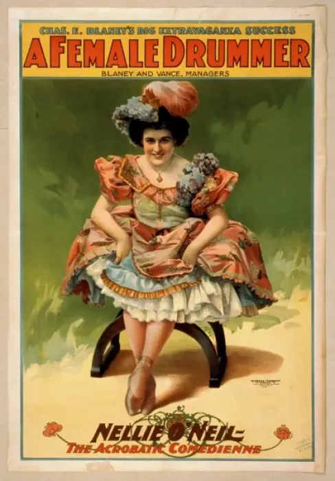 Framed Print : Chas. E. Blaneys big extravaganza success, A female drummer Framed Print : Chas. E. Blaneys big extravaganza success, A female drummer