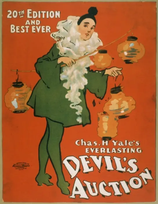 Framed Print : Chas. H. Yales everlasting Devils auction 20th edition Framed Print : Chas. H. Yales everlasting Devils auction 20th edition