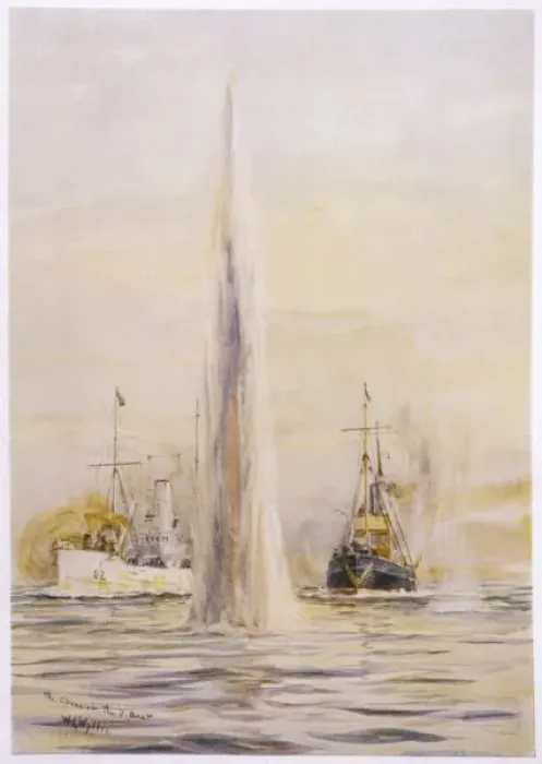 Framed Print : Chasing a U-Boat 1915 Framed Print : Chasing a U-Boat 1915
