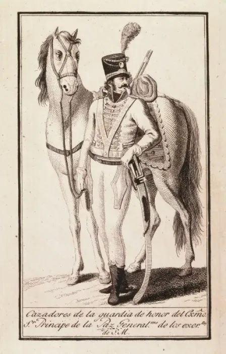 Framed Print : Chasseur of the Godoys honour guard, of His Framed Print : Chasseur of the Godoys honour guard, of His