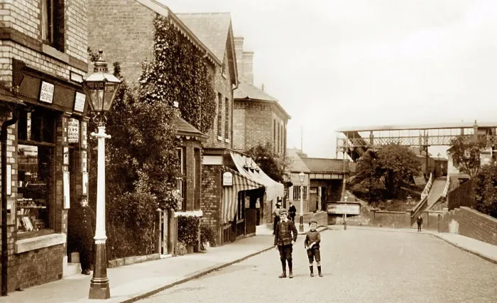 Framed Print : Cheadle Hulme Mellor Road early 1900s Framed Print : Cheadle Hulme Mellor Road early 1900s