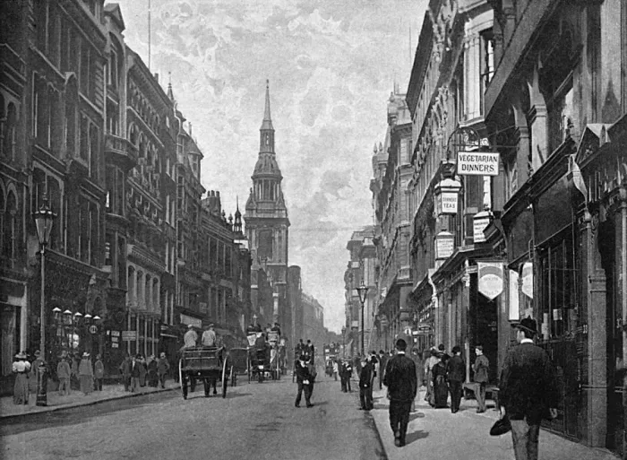 Framed Print : CHEAPSIDE. The church of St Mary-le-Bow, on the left Framed Print : CHEAPSIDE. The church of St Mary-le-Bow, on the left