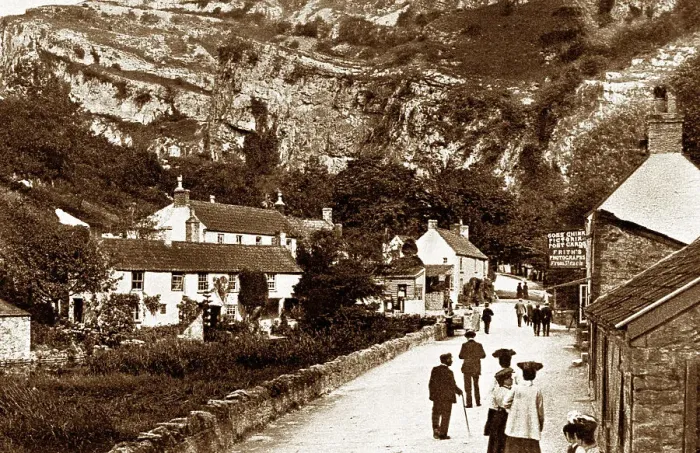 Framed Print : Cheddar Village early 1900s Framed Print : Cheddar Village early 1900s