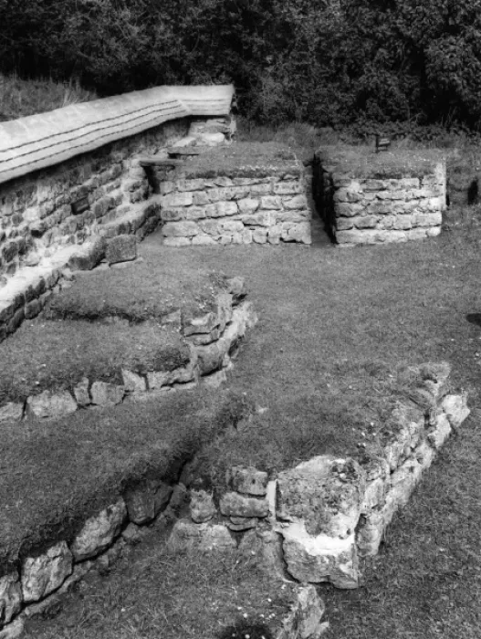 Framed Print : Chedworth Roman villa remains Framed Print : Chedworth Roman villa remains