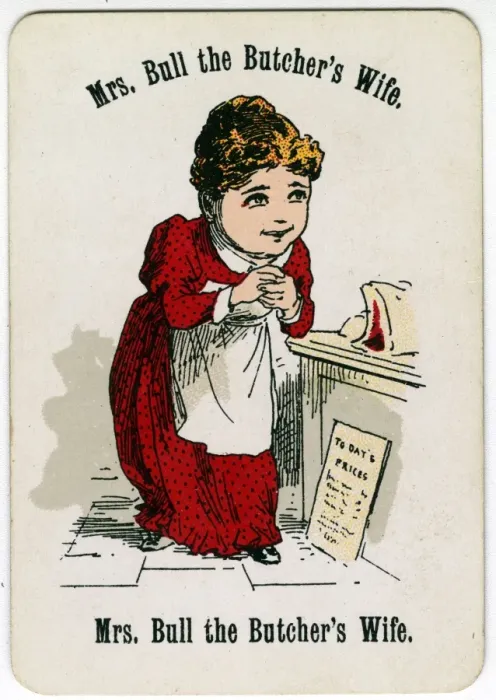 Framed Print : Cheery Families - Mrs Bull the Butchers Wife Framed Print : Cheery Families - Mrs Bull the Butchers Wife