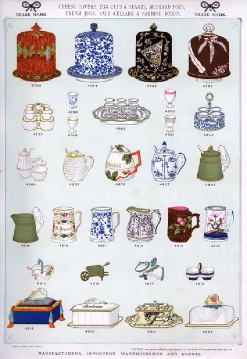 Framed Print : Cheese Covers, Egg Cups, Pots and Jugs, Plate 38 Framed Print : Cheese Covers, Egg Cups, Pots and Jugs, Plate 38