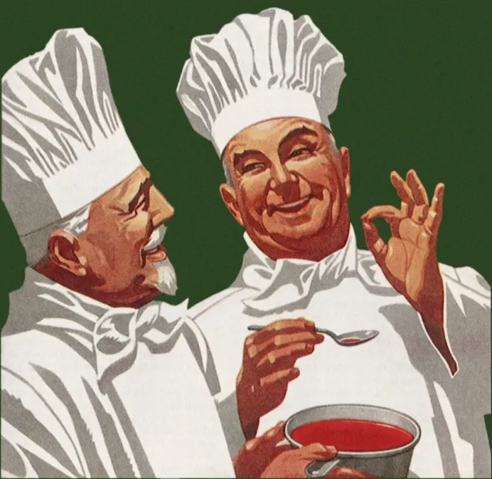 Framed Print : Chef Samples Soup Date: 1950 Framed Print : Chef Samples Soup Date: 1950