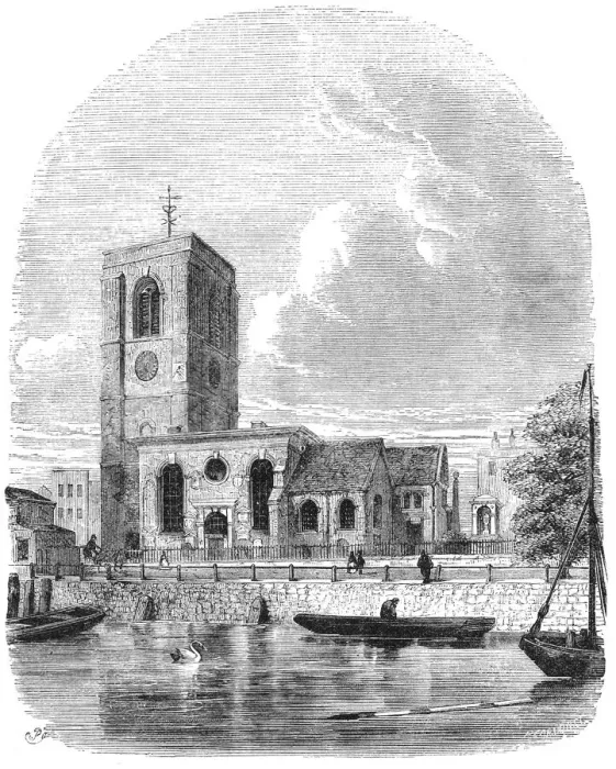 Framed Print : Chelsea Church 1860 Framed Print : Chelsea Church 1860