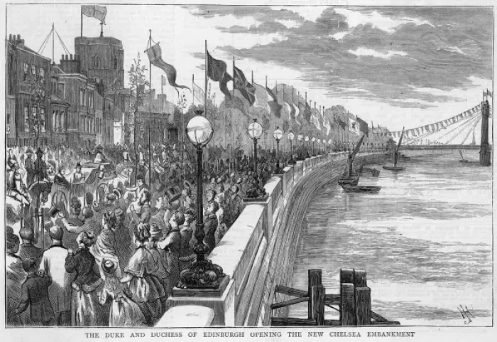 Framed Print : Chelsea Embankment Open Framed Print : Chelsea Embankment Open