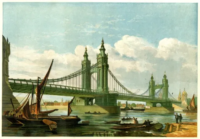 Framed Print : Chelsea New Bridge, London Framed Print : Chelsea New Bridge, London