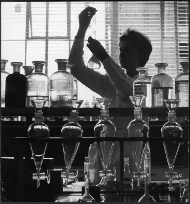 Framed Print : Chemist at Work 1962 Framed Print : Chemist at Work 1962