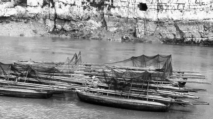 Framed Print : Chepstow salmon fishing boats Victorian period Framed Print : Chepstow salmon fishing boats Victorian period