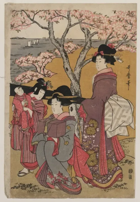 Framed Print : Cherry-viewing at Gotenyama