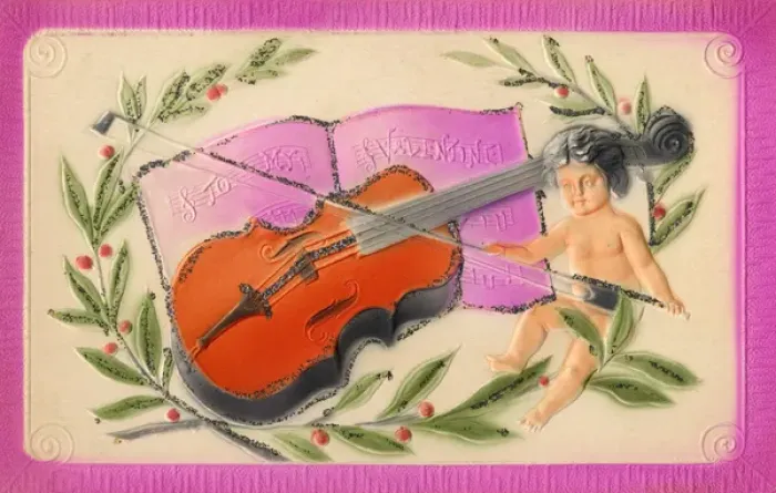 Framed Print : Cherub playing the violin. To My Valentine Framed Print : Cherub playing the violin. To My Valentine