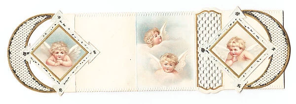 Four cherubs on a greetings card