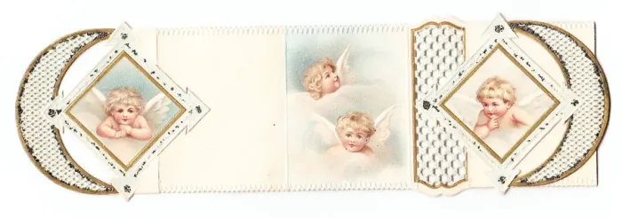 Framed Print : Four cherubs on a greetings card Framed Print : Four cherubs on a greetings card