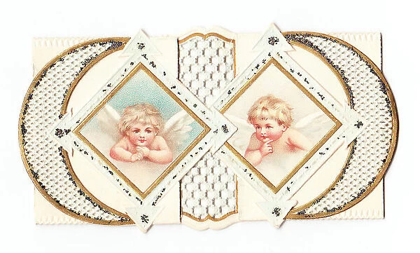Two cherubs on a greetings card