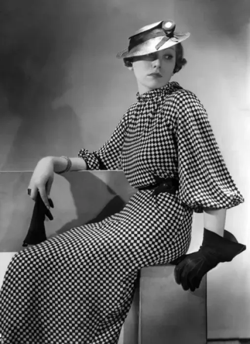 Framed Print : Chess Board Frock 1930S Framed Print : Chess Board Frock 1930S