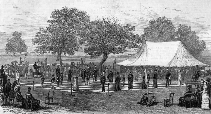 Framed Print : Chess with living pieces 1882 Framed Print : Chess with living pieces 1882