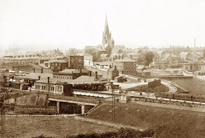 Framed Print : Chesterfield Railway Station early 1900s Framed Print : Chesterfield Railway Station early 1900s