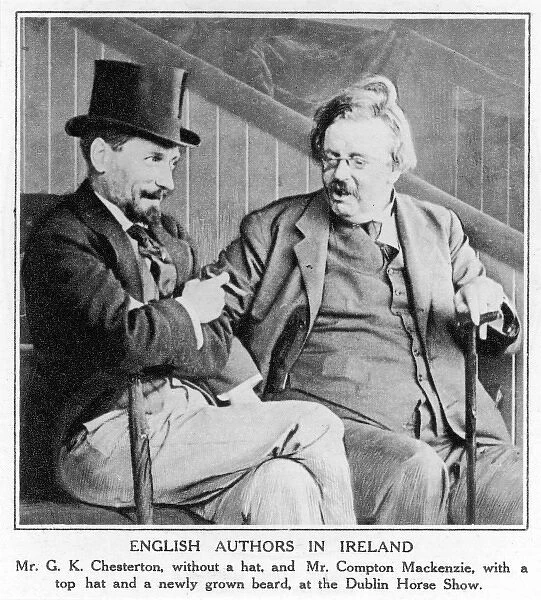 Chesterton & Friend. GILBERT KEITH CHESTERTON without a hat,