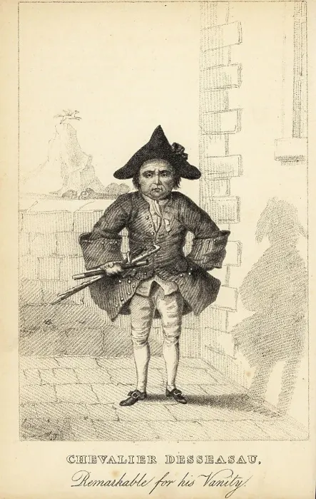 Framed Print : Chevalier Desseasau, remarkable for his vanity, died 1775