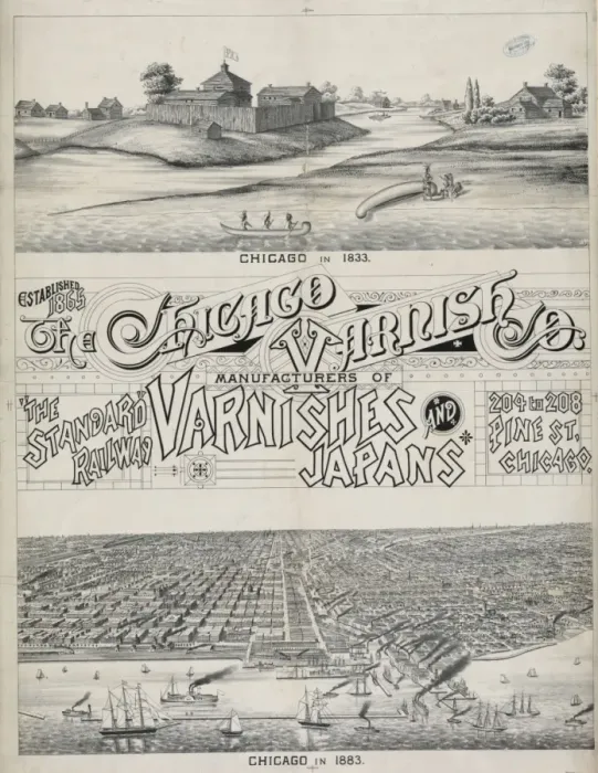 Framed Print : Chicago in 1833. Chicago in 1883 Framed Print : Chicago in 1833. Chicago in 1883