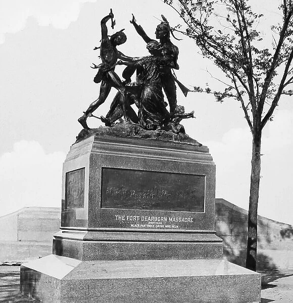 Chicago Fort Dearborn Massacre Statue - hand coloured