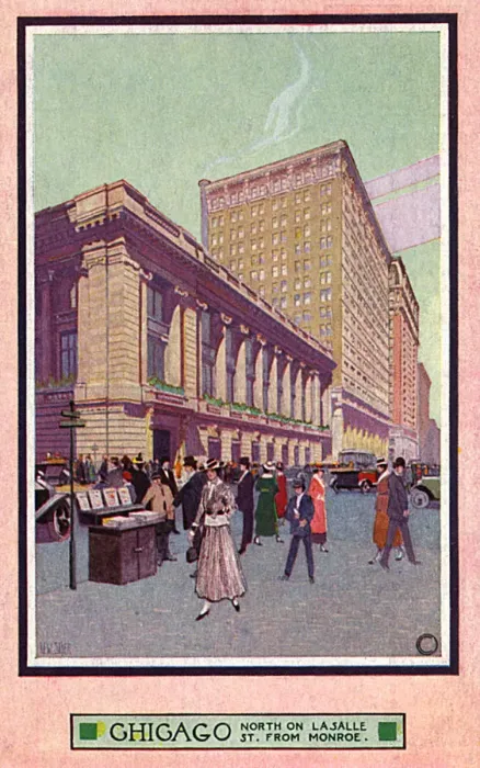 Framed Print : Chicago - Looking north on LaSalle Street from Monroe Framed Print : Chicago - Looking north on LaSalle Street from Monroe