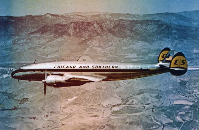 Framed Print : Chicago & Southern Airlines Constellation plane in flight Framed Print : Chicago & Southern Airlines Constellation plane in flight