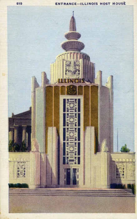 Framed Print : Chicago Worlds Fair 1933 - Entrance, Illinois Host House Framed Print : Chicago Worlds Fair 1933 - Entrance, Illinois Host House