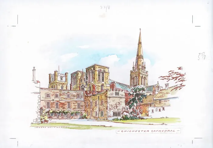 Framed Print : Chichester Cathedral Landscape scene England Framed Print : Chichester Cathedral Landscape scene England