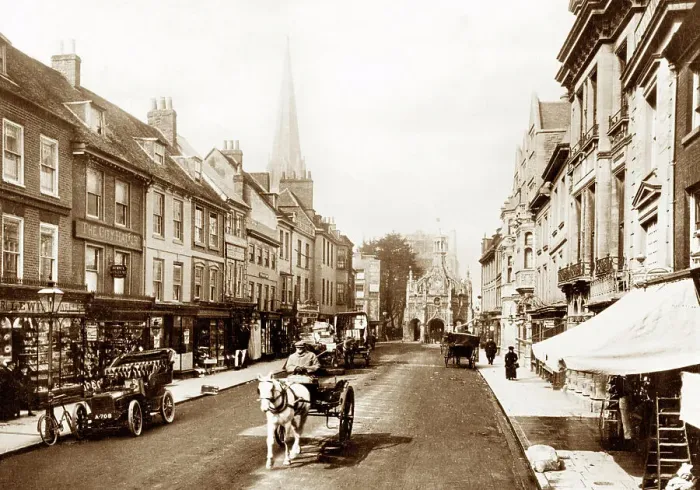 Framed Print : Chichester East Street early 1900s Framed Print : Chichester East Street early 1900s
