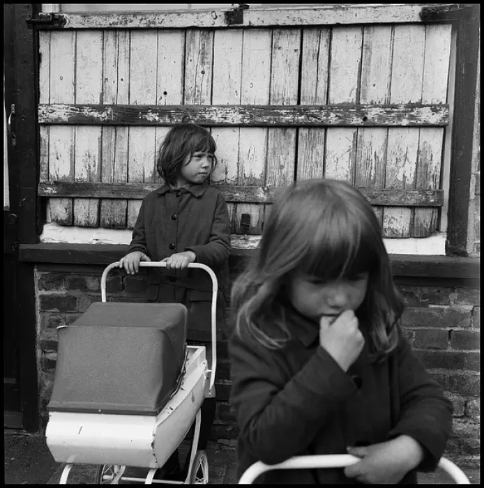 Framed Print : Chidren in the street with toy prams Framed Print : Chidren in the street with toy prams